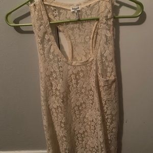 Ivory lace tank